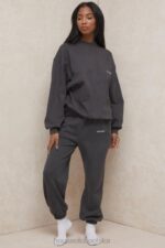 House of CB Polarowe Spodnie do Joggingu Sky Black Komfort i Styl - Image 6