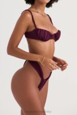 House of CB Prune Cassis Bikini z Marszczoną Górą 4PND1224 - Image 4