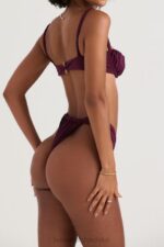 House of CB Prune Cassis Bikini z Marszczoną Górą 4PND1224 - Image 6