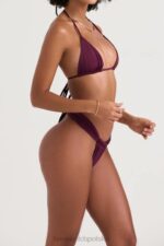 House of CB Prune Wiązana Góra Bikini Klasyczna na Szyi - Image 5