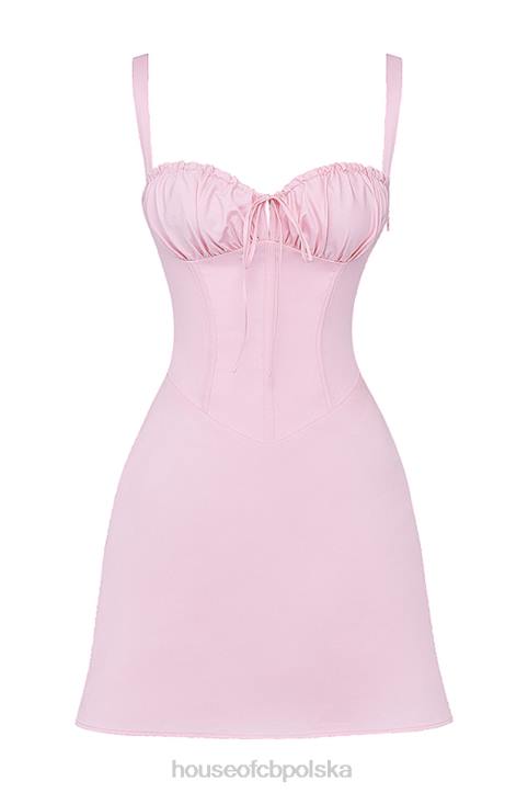 House of CB Różowa mini sukienka gorset Carlotta na każdą okazję - Image 3