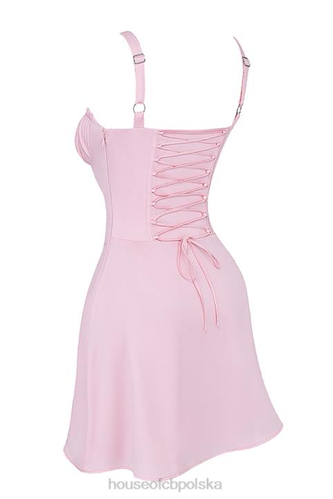 House of CB Różowa mini sukienka gorset Carlotta na każdą okazję - Image 4