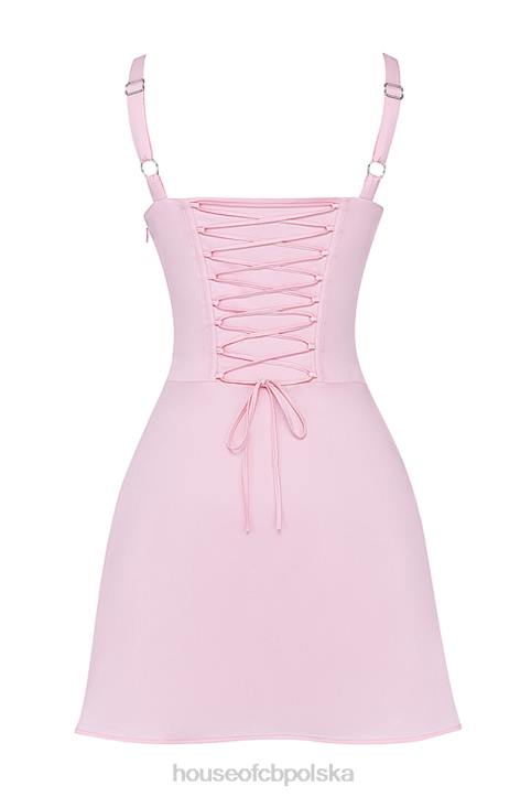 House of CB Różowa mini sukienka gorset Carlotta na każdą okazję - Image 5