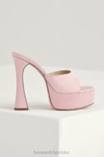 House of CB Różowe Satynowe Klapki na Platformie Alessandra Trendy Buty - Image 3