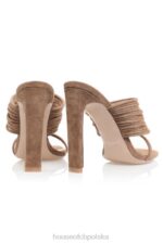 House of CB Sandały Evangeline Mokka Kwadratowe Noski Eleganckie Buty - Image 7