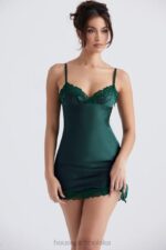House of CB Satynowa sukienka halka Soraya Zielona elegancka moda na każdą okazję - Image 15