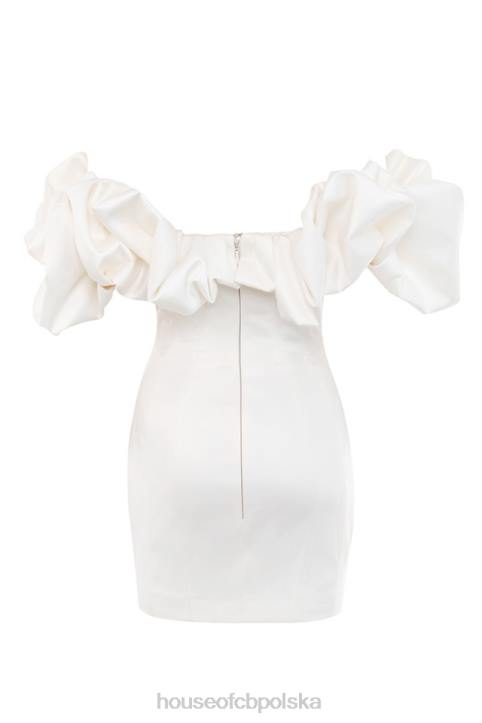 House of CB Selena satynowa sukienka bez ramiączek kości słoniowej elegancka moda na każdą okazję - Image 7