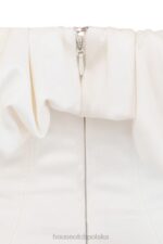 House of CB Selena satynowa sukienka bez ramiączek kości słoniowej elegancka moda na każdą okazję - Image 9