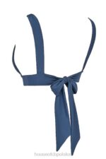 House of CB Seszele głęboki błękit wiązany góra bikini modne plażowe trendy - Image 11