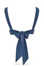 House of CB Seszele głęboki błękit wiązany góra bikini modne plażowe trendy - Image 3