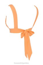 House of CB Seychelles jasnopomarańczowa bikini wiązana na plecach modna odzież plażowa - Image 8