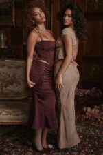 House of CB Spódnica maxi Dyana Shimmer Cafe au Lait Modny Styl - Image 10