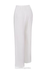 House of CB Spodnie Cleo lniane w kolorze kości słoniowej modne eleganckie - Image 8