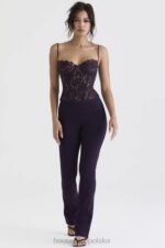House of CB Spodnie Laurel Night Shade Wysoki Stan Modne i Eleganckie - Image 2