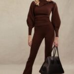 House of CB Spodnie Nereida Kaszmirowe Czekoladowe Trendy Modowe