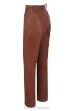 House of CB Spodnie Skórzane Wegańskie Stretch Tan Eleganckie - Image 7