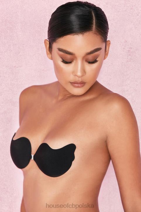 House of CB Stylowy czarny biustonosz z mikrofibry zapinany z przodu - Image 4