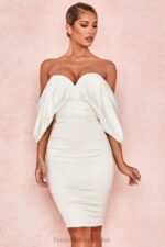 House of CB Sukienka Aisha bez ramiączek w kolorze kości słoniowej elegancka moda wieczorowa - Image 3