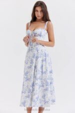 House of CB Sukienka Carmen Gorsetowa Niebieska Trendy Moda Kobieca - Image 10