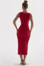 House of CB Sukienka Cece czerwona różowa dekolt sexy na każdą okazję - Image 15