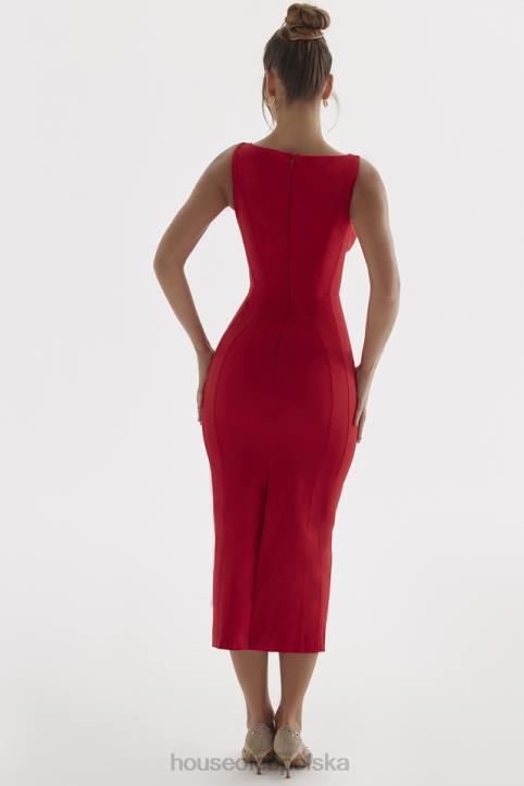 House of CB Sukienka Cece czerwona różowa dekolt sexy na każdą okazję - Image 15