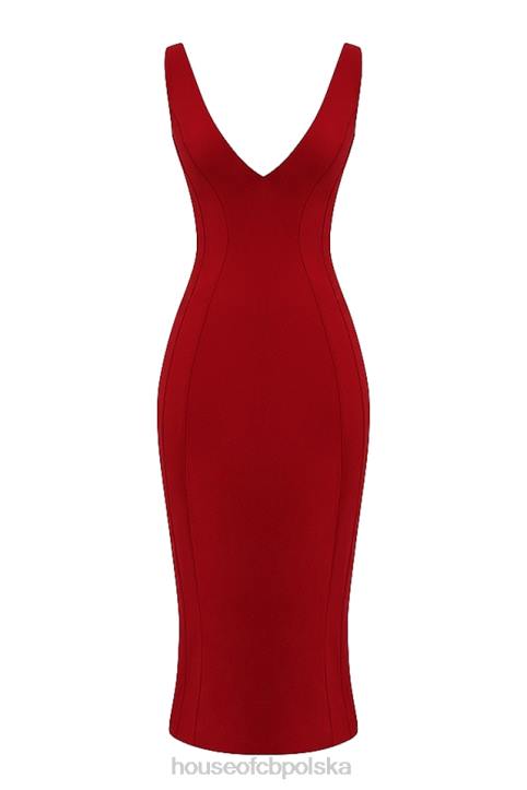 House of CB Sukienka Cece czerwona różowa dekolt sexy na każdą okazję - Image 5