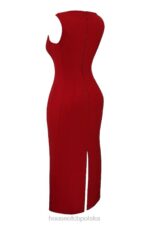 House of CB Sukienka Cece czerwona różowa dekolt sexy na każdą okazję - Image 6