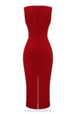 House of CB Sukienka Cece czerwona różowa dekolt sexy na każdą okazję - Image 7