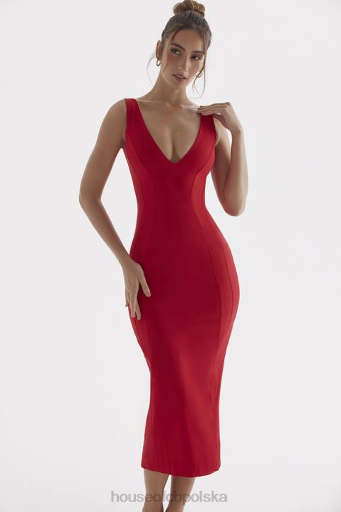 House of CB Sukienka Cece czerwona różowa dekolt sexy na każdą okazję - Image 10
