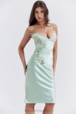 House of CB Sukienka Fallon Haft Jadeitowa Elegancja - Image 14
