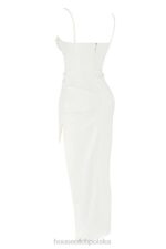 House of CB Sukienka Gorsetowa Satynowa Kość Słoniowa Elegancka Moda - Image 11