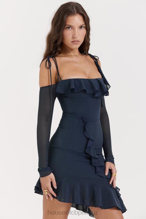 House of CB Sukienka Kiki mini granatowa z falbaną w stylu francuskim - Image 14