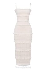 House of CB Sukienka Maxi Cekinowa Kość Słoniowa Modna Elegancka - Image 7