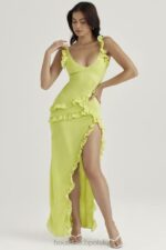 House of CB Sukienka maxi falbany pixie lime trendy stylowa moda - Image 12