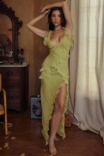 House of CB Sukienka maxi falbany pixie lime trendy stylowa moda - Image 4