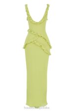 House of CB Sukienka maxi falbany pixie lime trendy stylowa moda - Image 10