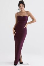 House of CB Sukienka maxi gorsetem Lani Merlot Elegancja na każdą okazję - Image 2