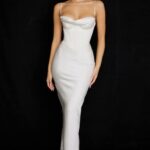 House of CB Sukienka Maxi Gorsetowa w Kolorze Kości Słoniowej Charmaine