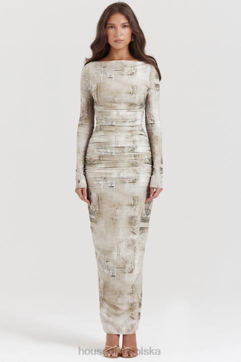 House of CB Sukienka maxi jasna szałwia z nadrukiem modna odzież - Image 10
