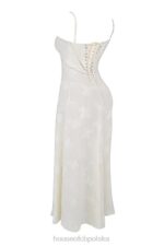 House of CB Sukienka Maxi Kremowa z Koronką Kwiatową - Image 12