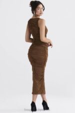 House of CB Sukienka Maxi Kryształki Kolor Kawy Laurie - Image 12