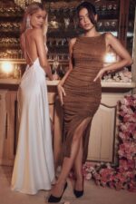 House of CB Sukienka Maxi Kryształki Kolor Kawy Laurie - Image 14