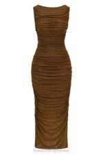 House of CB Sukienka Maxi Kryształki Kolor Kawy Laurie - Image 5