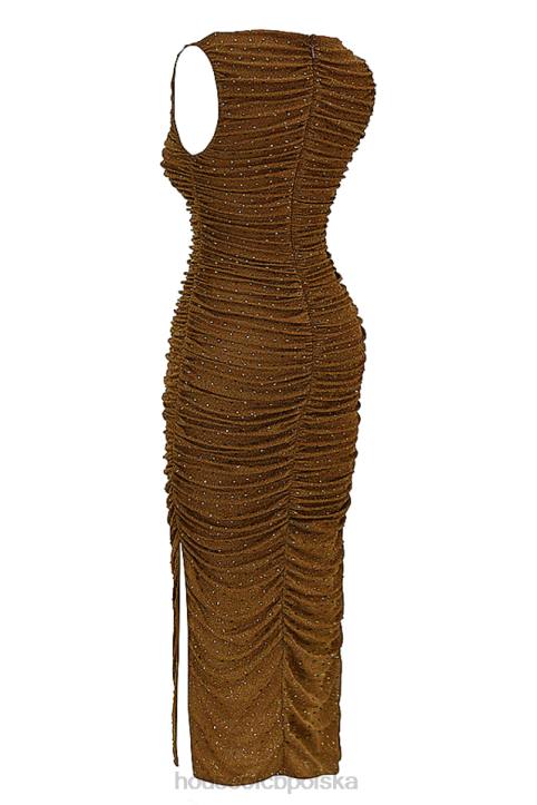 House of CB Sukienka Maxi Kryształki Kolor Kawy Laurie - Image 6