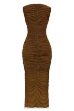 House of CB Sukienka Maxi Kryształki Kolor Kawy Laurie - Image 7