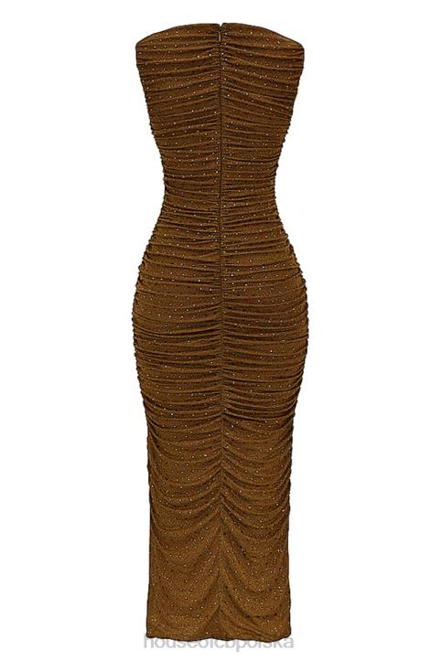 House of CB Sukienka Maxi Kryształki Kolor Kawy Laurie - Image 7