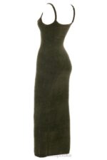 House of CB Sukienka maxi z dzianiny khaki stylowa elegancja - Image 3