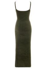 House of CB Sukienka maxi z dzianiny khaki stylowa elegancja - Image 4