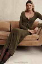 House of CB Sukienka maxi z dzianiny khaki stylowa elegancja - Image 9