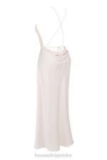 House of CB Sukienka maxi z rozcięciem kości słoniowej elegancka moda damska - Image 10